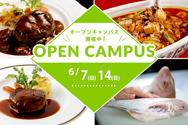 【6月7日・14日開催】選べるフェア！「ハンバーグ」or「麻婆豆腐」&「牛フィレ肉のステーキ」or「鯛一尾スペシャル」（大阪校）