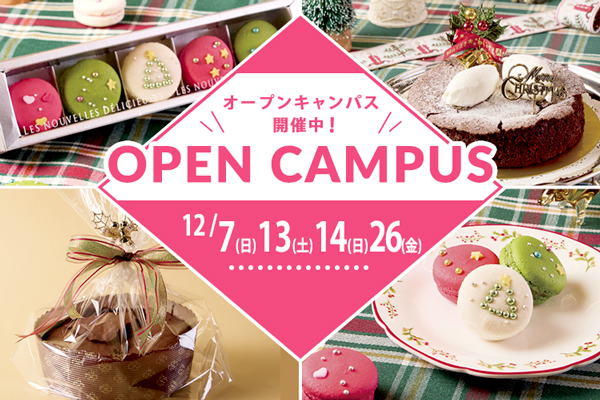 【12月7日・13日・14日・26日 開催】洋菓子「マカロン＆デコマカロン」「ガトー・ショコラ」（大阪校）